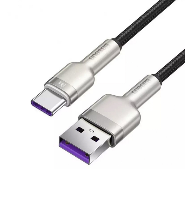 کابل تایپ سی شارژر سریع 66 وات بیسوس Baseus Cafule Series Metal Data Cable USB to Type-C 2m CAKF000101