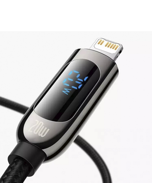 کابل شارژ لایتنینگ به تایپ سی 20 وات بیسوس Baseus Display Fast Charging Data Cable 2m CATLSK-A01