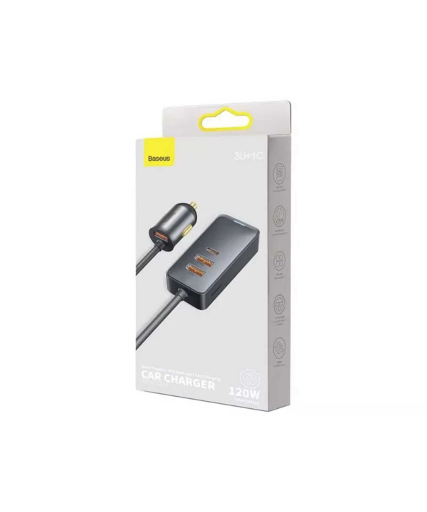 هاب شارژر و شارژر فندکی سریع بیسوس Baseus Share Together Fast Car Charger 120W CCBT-B0G