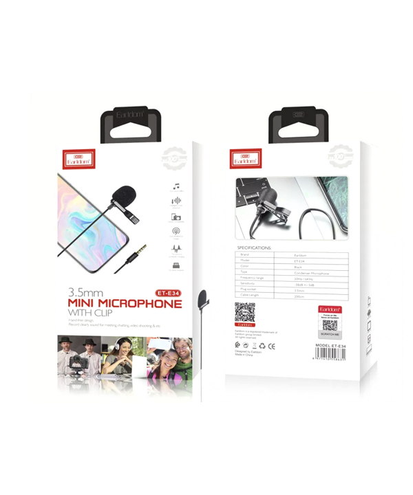 میکروفون 3.5 میلیمتری ارلدام Earldom ET-E34 3.5mm Microphone