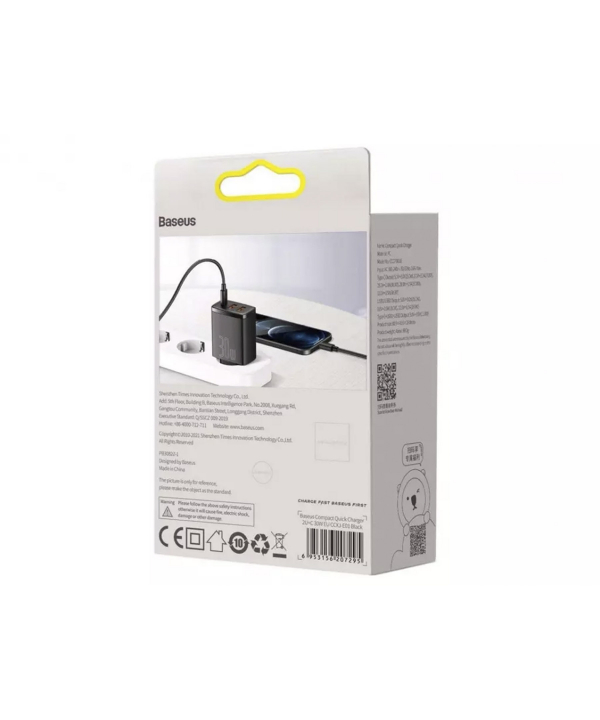 شارژر دیواری فست بیسوس 30 وات Baseus Compact Quick Charger 2U+C EU CCXJ-E01