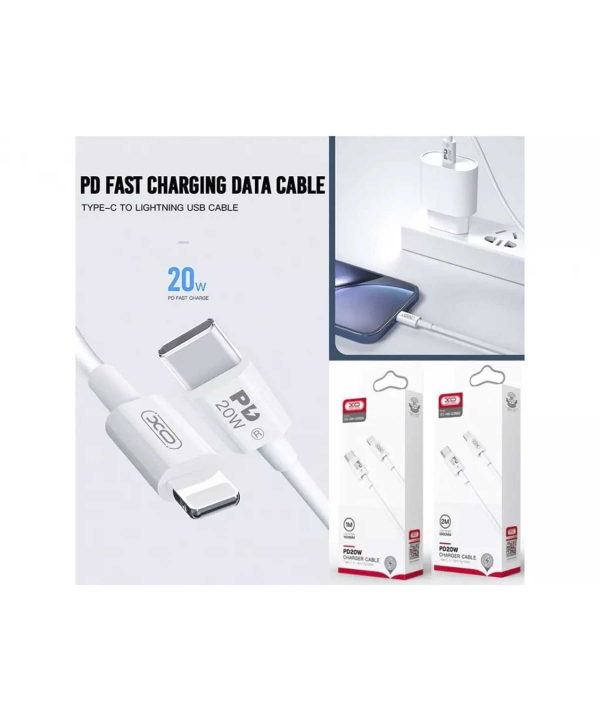 کابل شارژ سریع لایتنینگ به تایپ‌سی یک متری ایکس‌او XO PD 20W fast charging cable NB Q189A