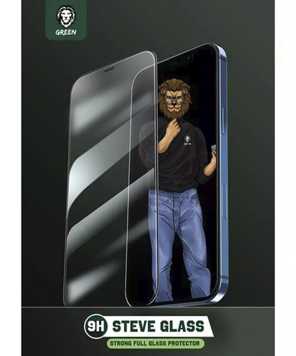 12 پرو مکس گرین Green iPhone 12 Pro Max 9H Steve Glass Strong Full Screen Protector