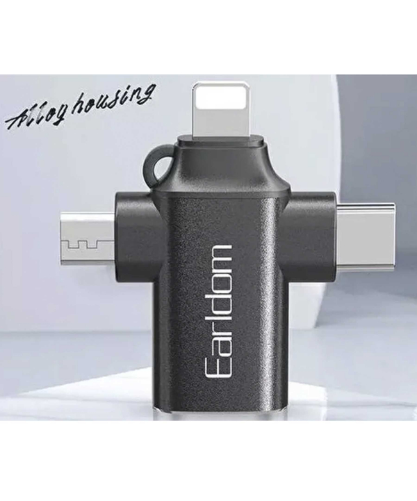 مبدل او تی جی سه کاره تایپ سی، لایتنینگ و میکرو به یو اس بی ارلدم EARLDOM 3IN1 OTG OT80