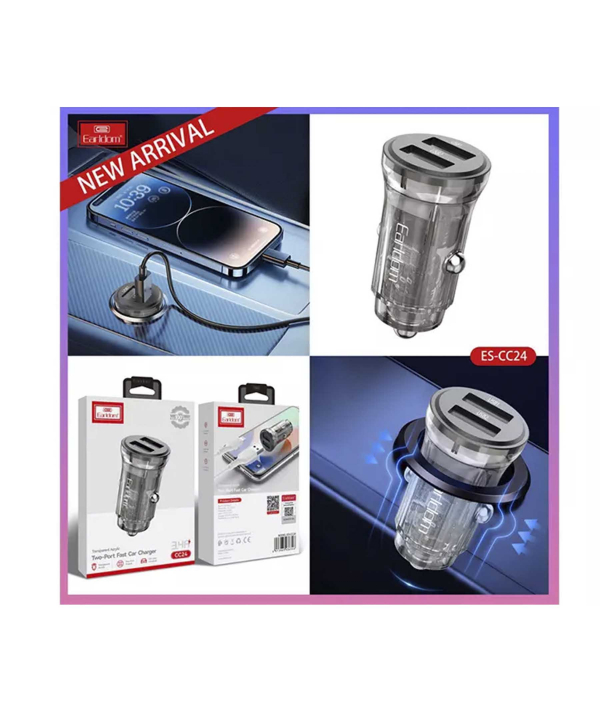 شارژر فندکی فست شارژ ماشین 15 وات ارلدام ES-CC24