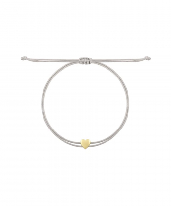 دستبند با قلب توپر با نخ طوسی درریس Doris کد P1895