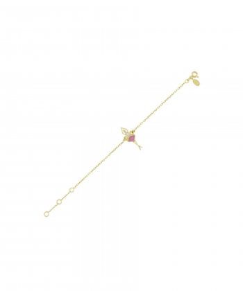 دستبند بالرین با مینا کاری صورتی کودک درریس Doris کد P1500