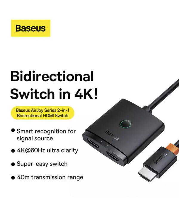 مبدل دو طرفه اچ دی ام آی با کابل یک متری بیسوس Baseus
