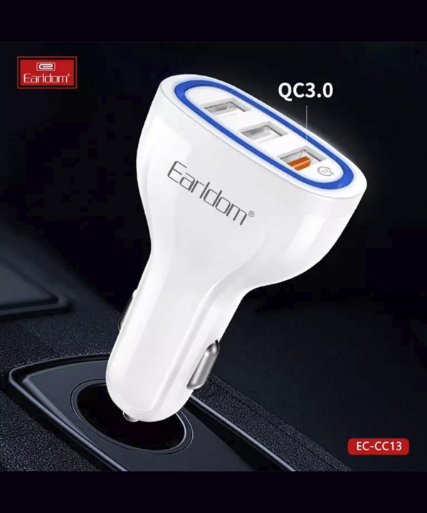 شارژر فندکی سه پورت یو اس بی 3.1 آمپر ارلدام ES-CC13