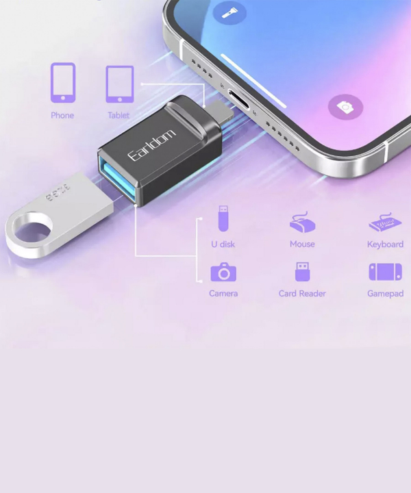 مبدل اوتی‌جی آیفون یواس‌بی به لایتنینگ ارلدام ET-OT86L