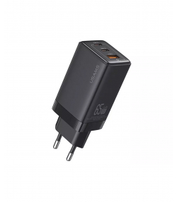 شارژر دیواری فست یو اس بی و تایپ سی 65 وات یوسامز USAMS US-CC180 ACC Three Ports GaN Charger EU Plug