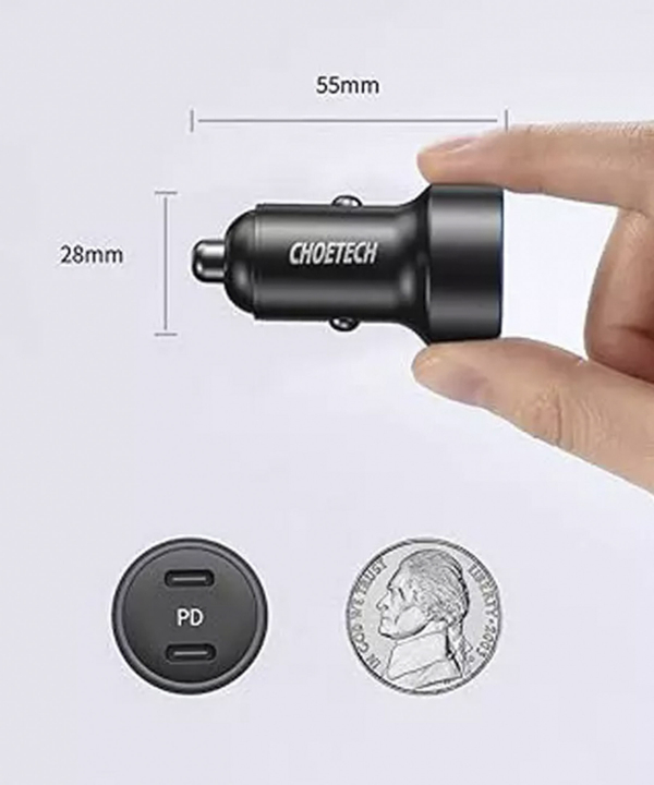 شارژر فندکی فست شارژ ماشین تایپ سی 36 وات چویتک C0054