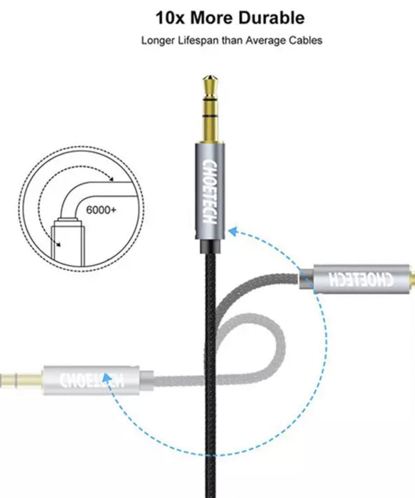 کابل انتقال صدا دو سر جک 3.5 میلی متری 1.2 متری چویتک Choetech 3.5mm Audio Cable AUX002