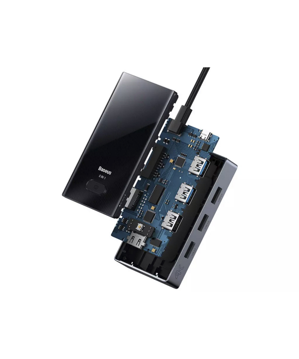 هاب تایپ سی 8 پورت فلزی بیسوس Baseus PadJoy 8 Port Type-C HUB Adapter WKYY030313