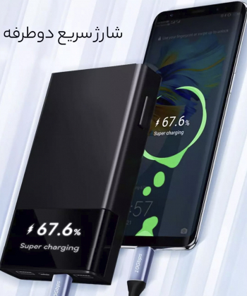 کابل تاندربولت سوپر فست شارژ دو سر تایپ سی 60وات یک متری کوتسی 87310