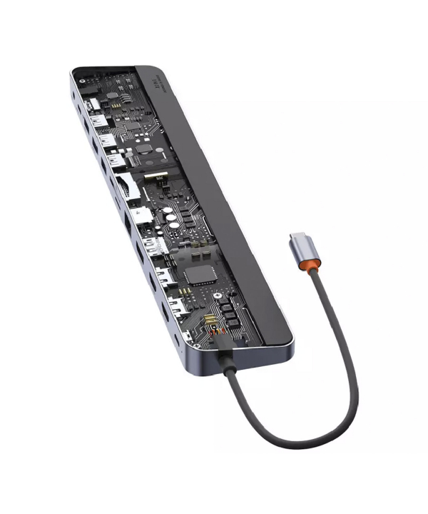 هاب تایپ سی 12 پورت و پایه لپ تاپ بیسوس Baseus EliteJoy Gen2 12-Port Type-C HUB Adapter WKSX030213