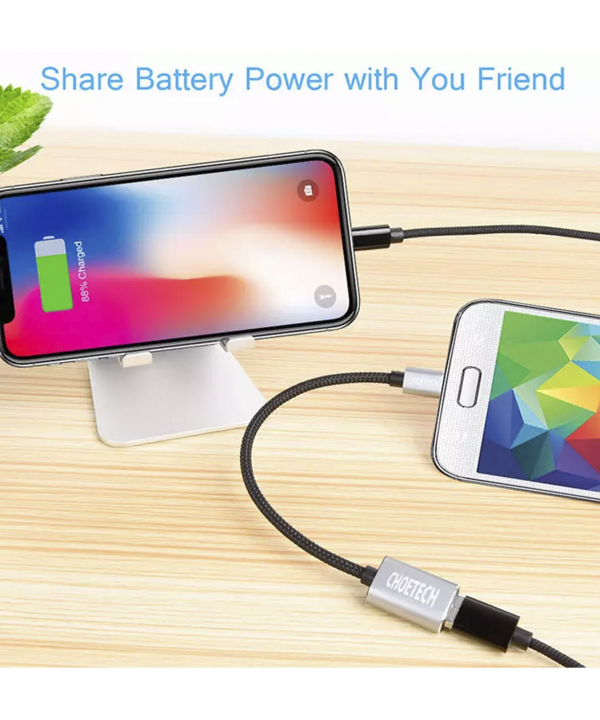 کابل تبدیل او‌تی‌جی میکرو یو‌اس‌بی به یو‌اس‌بی چویتک CHOETECH OTG Micro USB To USB 2.0 Cable AB0013