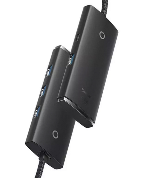 هاب چهار پورت یواس‌بی همراه با کابل دو متری تایپ‌سی بیسوس Baseus Lite Series Type-C HUB WKQX030501