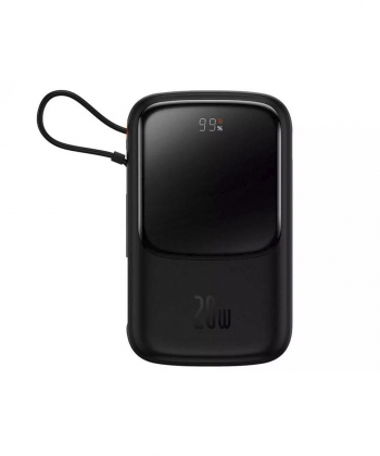 پاوربانک شارژر سریع 20 وات 10000 به همراه کابل تایپ سی 0.5 متری 10000 بیسوس Baseus Qpow Pro Fast Charge Power Bank PPQD020001