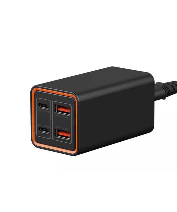 پاور هاب سوپر فست شارژ 2 پورت تایپ سی و 2 پورت یو اس بی 65 وات رسی Recci RC37 65W GaN Desktop Charger