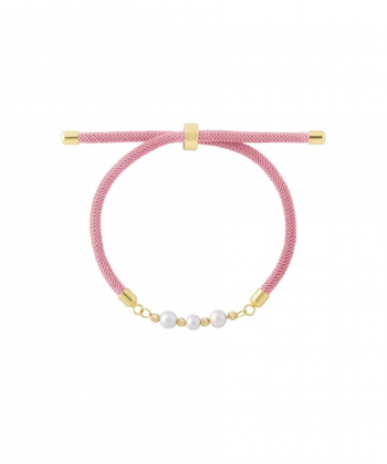 دستبند صورتی روشن دُر و گوی درریس Doris کد P5223