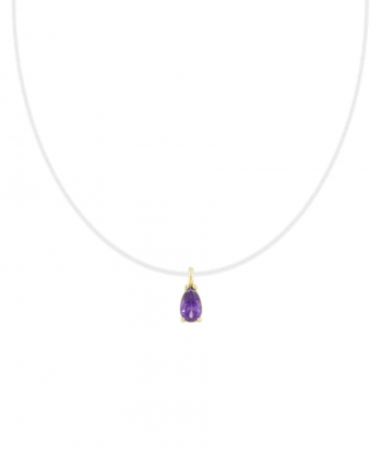 گردنبند نخ نامرئی تک نگین زنبق درریس Doris کد P5201