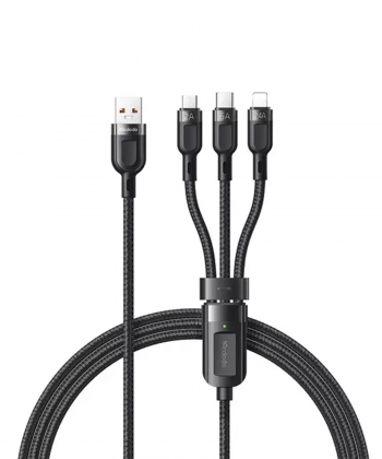 کابل فست شارژ و انتقال دیتا 65 واتی سه سر مک دودو Mcdodo CA-0930 Lightning+Micro+Type-C 3-in-1 Fast Charging Data Cable