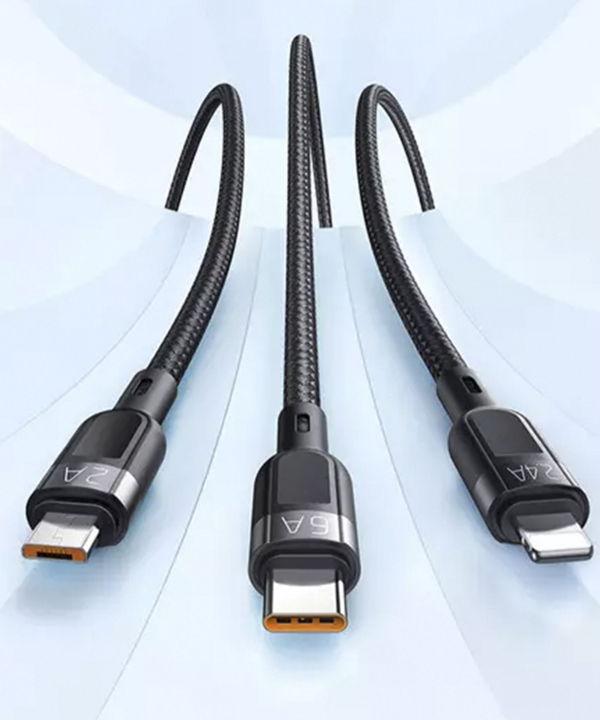 کابل فست‌ شارژ مک دودو Mcdodo CA-0930 Lightning+Micro+Type-C 3-in-1 Fast Charging Data Cable