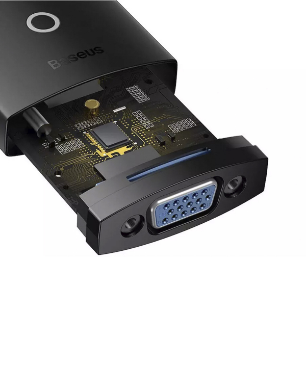 مبدل اچ‌دی‌ام‌آی به وی‌جی‌آی/پورت صدا/پورت میکرو یواس‌بی بیسوس Baseus Hub Lite Series Adapter WKQX010101