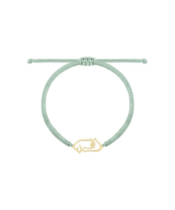 دستبند بافت سبز پاستلی سه رخ درریس Doris کد P5160