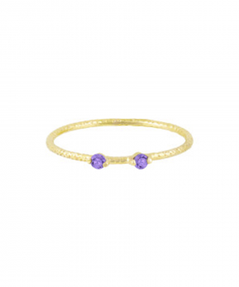 انگشتر پیچی با دو نگین بنفش درریس Doris کد P2184