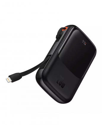 پاوربانک تایپ سی و یو اس بی 20 وات 10000 همراه با کابل لایتنینگ بیسوس PPQD060001