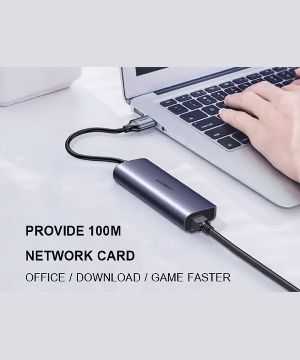 هاب 4 پورت USB 3.0 به 3 پورت USB 3.0 با یک پورت LAN یوگرین Ugreen CM252 60719
