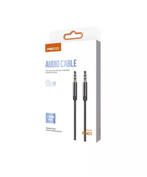 کابل انتقال صدای 3.5 میلی‌متری یک متری رسی Recci RH01 3.5mm Aux Audio Cable