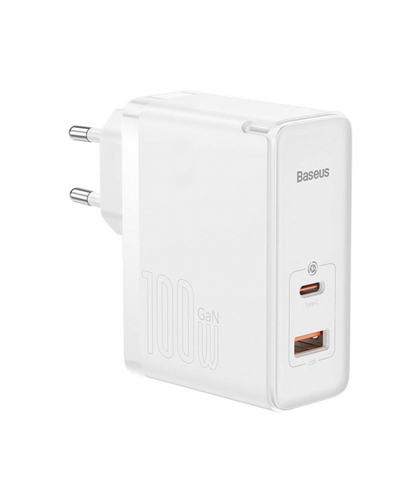 شارژر دیواری سوپر فست شارژ تایپ سی و یو اس بی 100 وات همراه با کابل بیسوس Baseus GaN5 Pro CCGP090201