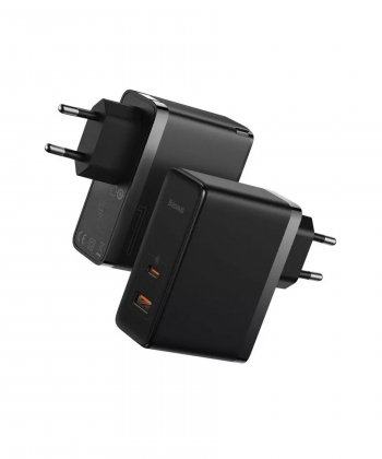 شارژر دیواری سوپر فست شارژ تایپ سی و یو اس بی 100 وات همراه با کابل بیسوس Baseus GaN5 Pro CCGP090201