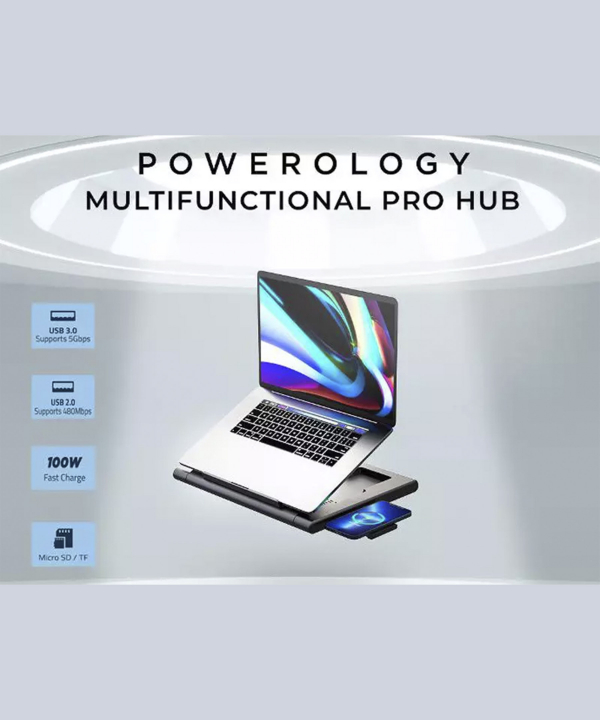 هاب تایپ سی 11 پورت و نگهدارنده لپ تاپ پاورولوژی Powerology Multi-Functional Pro Hub PWPROHUB