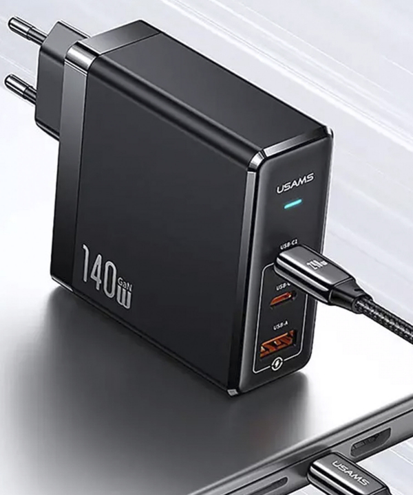 شارژر دیواری تایپ سی و یو اس بی یوسامز USAMS US-CC168 Fast Charger With Type-C Cable