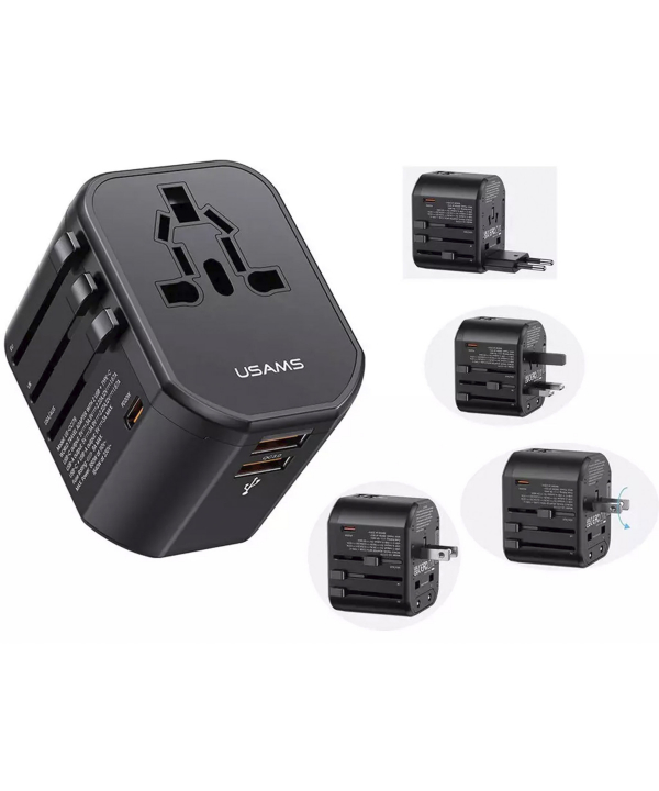 شارژر مسافرتی یوسامز USAMS US-CC179 T59 20W USB+Type-C Universal Travel Charger 20W