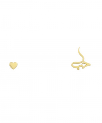 گوشواره حب کشیده و قلب کوچک درریس Doris کد P1955