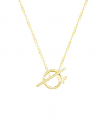 گردنبند حلقه و محور ساده با پروانه سه بعدی درریس Doris کد P1990