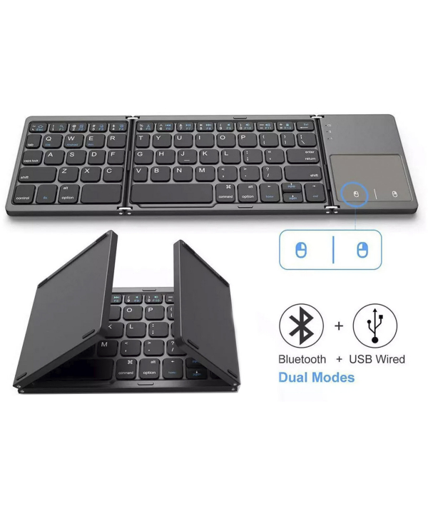 کیبورد بلوتوث تاشو با تاچ پد Foldable Bluetooth Keyboard With Touch Pad B033