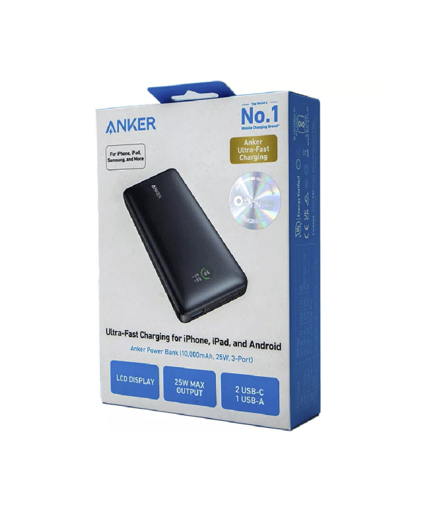 پاور بانک فست شارژ تایپ سی و یو اس بی 25 وات 10000 انکر A1249H