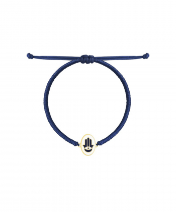 دستبند بافت سرمه ای و چشم همسا آبی درریس Doris کد P2354