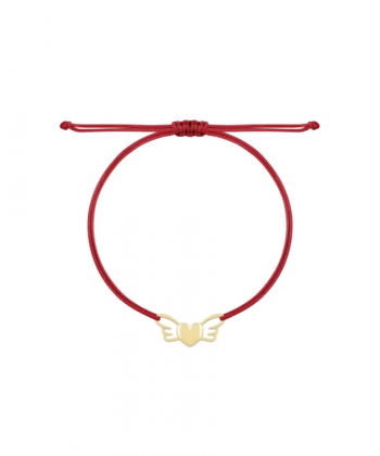 دستبند نخی قرمز قلب بالدار درریس Doris کد P4709