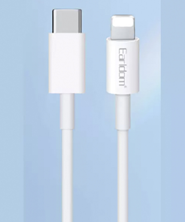 کابل شارژ سریع تایپ سی به لایتنینگ 20 وات یک متری ارلدام 20W Earldom PD Charging Cable 1m EC-166