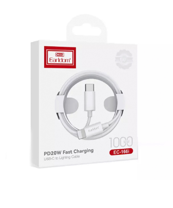 کابل شارژ سریع تایپ سی به لایتنینگ 20 وات یک متری ارلدام 20W Earldom PD Charging Cable 1m EC-166