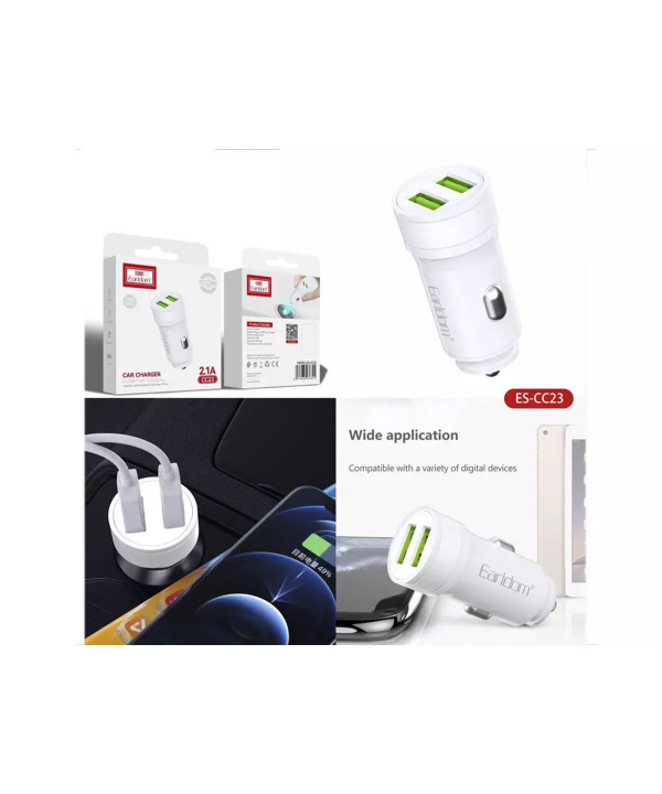 شارژر فندکی فست شارژ ماشین 2.1 آمپر ارلدام ES-CC23
