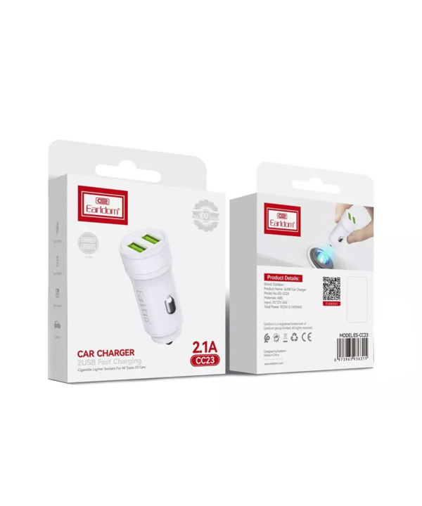 شارژر فندکی فست شارژ ماشین 2.1 آمپر ارلدام ES-CC23