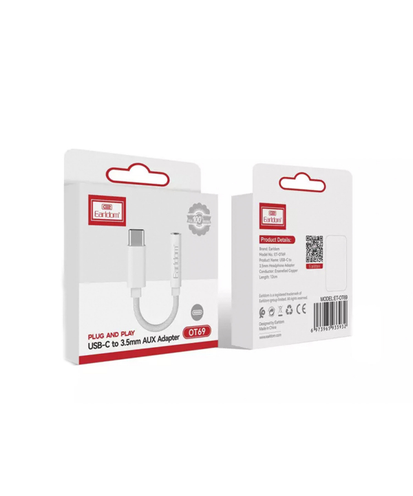 کابل تبدیل تایپ سی به جک 3.5 میلیمتری ارلدام Earldom ET-OT69 Type-C TO 3.5mm Audio adapter